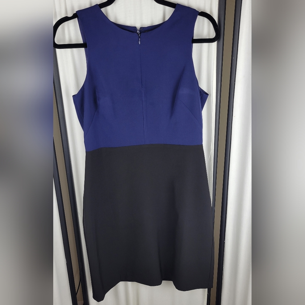 Sam Edelman Women's Front‎ Zip Sheath Dress, Blue & Black, Size 6 NWT